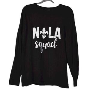District Very Important Tee Womens Size XL T-Shirt Nola Squad Graphic Tee Black